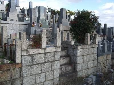 お墓の階段の改修