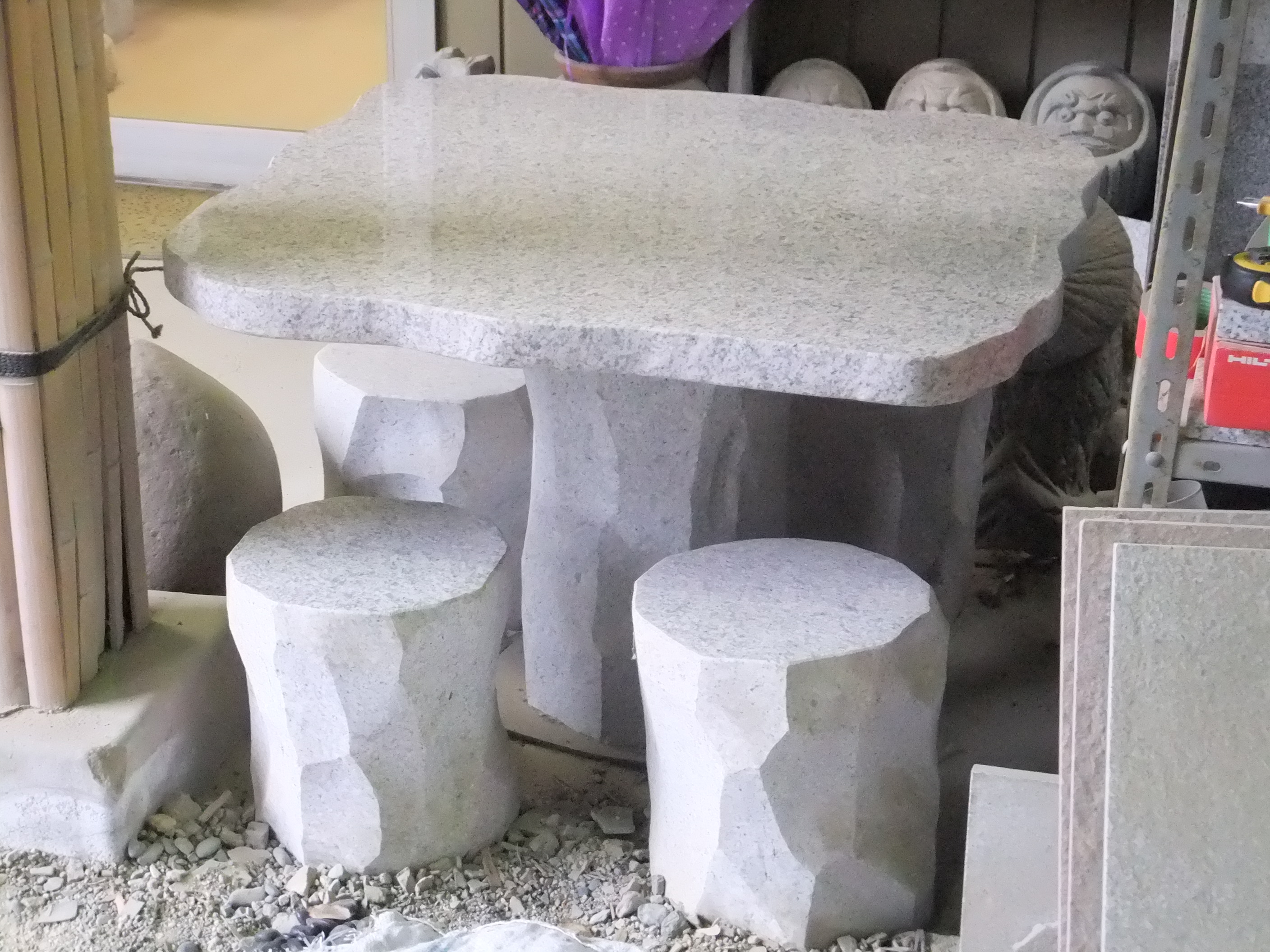 石製テーブルセット　角型